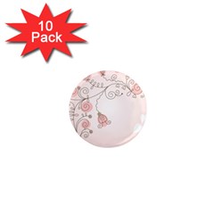 Simple Flower Polka Dots Pink 1  Mini Magnet (10 pack) 