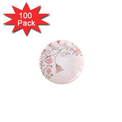 Simple Flower Polka Dots Pink 1  Mini Magnets (100 pack) 