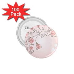 Simple Flower Polka Dots Pink 1.75  Buttons (100 pack) 