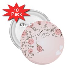 Simple Flower Polka Dots Pink 2.25  Buttons (10 pack) 