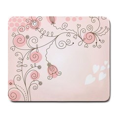 Simple Flower Polka Dots Pink Large Mousepads