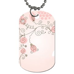 Simple Flower Polka Dots Pink Dog Tag (Two Sides)