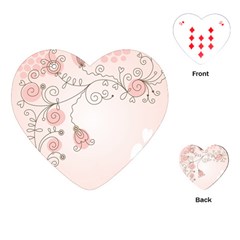 Simple Flower Polka Dots Pink Playing Cards (Heart) 