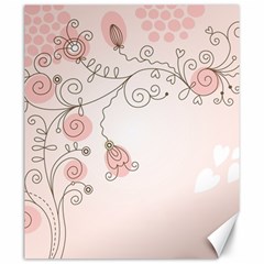 Simple Flower Polka Dots Pink Canvas 20  x 24  