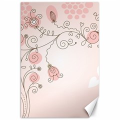 Simple Flower Polka Dots Pink Canvas 20  x 30  