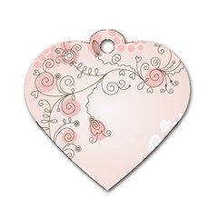 Simple Flower Polka Dots Pink Dog Tag Heart (two Sides) by Mariart