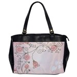 Simple Flower Polka Dots Pink Office Handbags Front