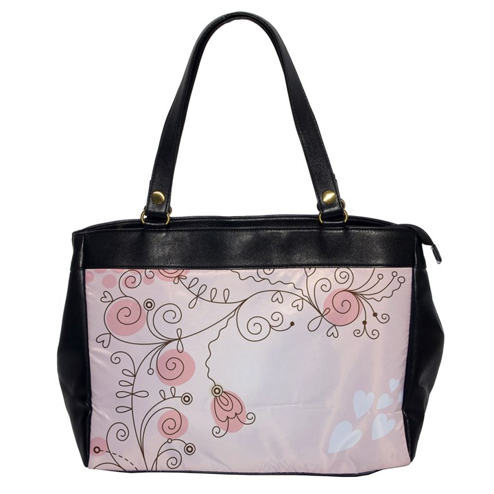 Simple Flower Polka Dots Pink Office Handbags