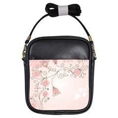 Simple Flower Polka Dots Pink Girls Sling Bags