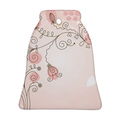 Simple Flower Polka Dots Pink Bell Ornament (Two Sides)