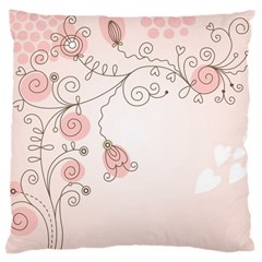 Simple Flower Polka Dots Pink Large Cushion Case (One Side)