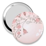 Simple Flower Polka Dots Pink 3  Handbag Mirrors Front