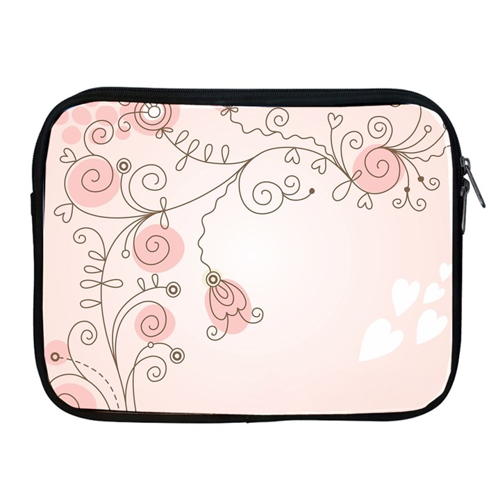 Simple Flower Polka Dots Pink Apple iPad 2/3/4 Zipper Cases