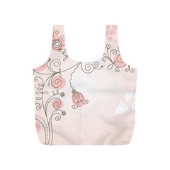 Simple Flower Polka Dots Pink Full Print Recycle Bags (S) 