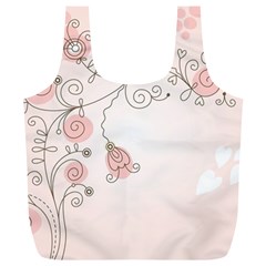 Simple Flower Polka Dots Pink Full Print Recycle Bags (L) 