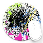 Spot Paint Pink Black Green Yellow Blue Sexy Round Mousepads Front