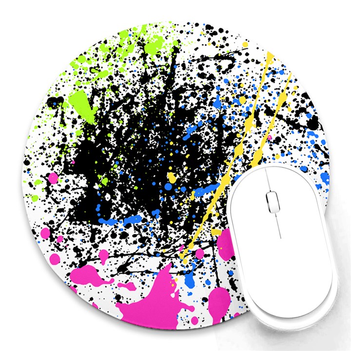 Spot Paint Pink Black Green Yellow Blue Sexy Round Mousepads