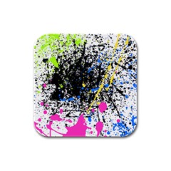 Spot Paint Pink Black Green Yellow Blue Sexy Rubber Square Coaster (4 Pack) 