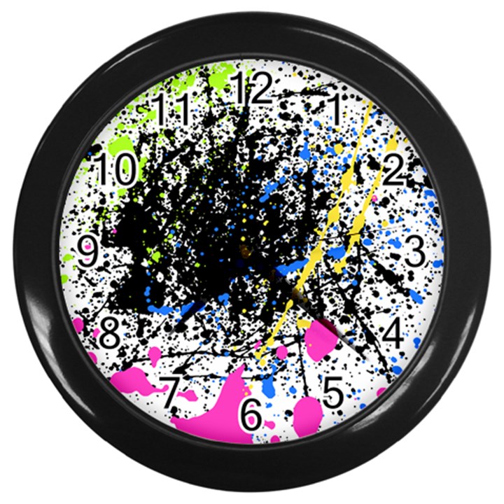 Spot Paint Pink Black Green Yellow Blue Sexy Wall Clocks (Black)