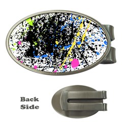 Spot Paint Pink Black Green Yellow Blue Sexy Money Clips (oval)  by Mariart