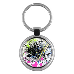 Spot Paint Pink Black Green Yellow Blue Sexy Key Chains (round) 