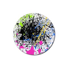 Spot Paint Pink Black Green Yellow Blue Sexy Rubber Round Coaster (4 Pack) 