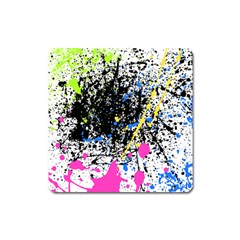 Spot Paint Pink Black Green Yellow Blue Sexy Square Magnet