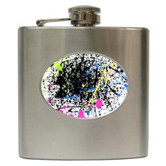 Spot Paint Pink Black Green Yellow Blue Sexy Hip Flask (6 Oz)