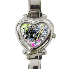 Spot Paint Pink Black Green Yellow Blue Sexy Heart Italian Charm Watch by Mariart