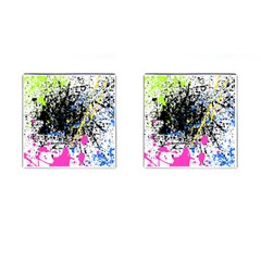 Spot Paint Pink Black Green Yellow Blue Sexy Cufflinks (square) by Mariart