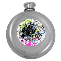 Spot Paint Pink Black Green Yellow Blue Sexy Round Hip Flask (5 Oz) by Mariart