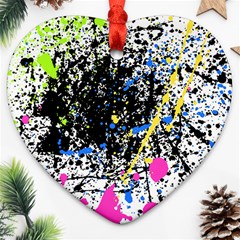 Spot Paint Pink Black Green Yellow Blue Sexy Heart Ornament (two Sides)