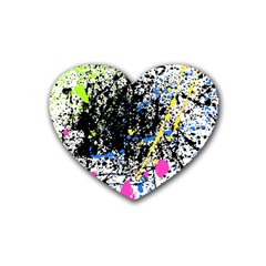 Spot Paint Pink Black Green Yellow Blue Sexy Rubber Coaster (heart) 