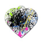 Spot Paint Pink Black Green Yellow Blue Sexy Dog Tag Heart (Two Sides) Front