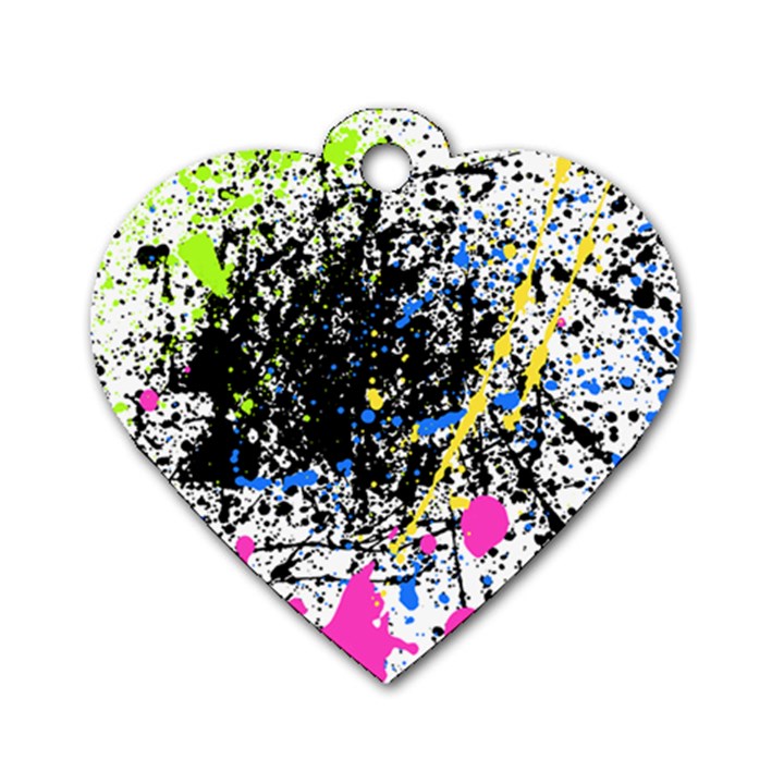 Spot Paint Pink Black Green Yellow Blue Sexy Dog Tag Heart (Two Sides)