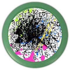 Spot Paint Pink Black Green Yellow Blue Sexy Color Wall Clocks