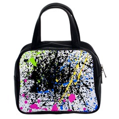 Spot Paint Pink Black Green Yellow Blue Sexy Classic Handbags (2 Sides) by Mariart