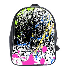 Spot Paint Pink Black Green Yellow Blue Sexy School Bag (xl) by Mariart