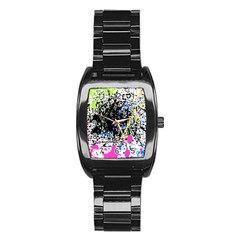 Spot Paint Pink Black Green Yellow Blue Sexy Stainless Steel Barrel Watch by Mariart