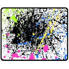 Spot Paint Pink Black Green Yellow Blue Sexy Double Sided Fleece Blanket (medium)  by Mariart