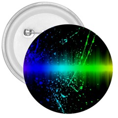 Space Galaxy Green Blue Black Spot Light Neon Rainbow 3  Buttons