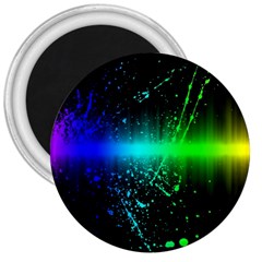 Space Galaxy Green Blue Black Spot Light Neon Rainbow 3  Magnets