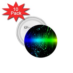 Space Galaxy Green Blue Black Spot Light Neon Rainbow 1 75  Buttons (10 Pack)