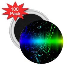 Space Galaxy Green Blue Black Spot Light Neon Rainbow 2 25  Magnets (100 Pack)  by Mariart