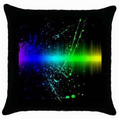 Space Galaxy Green Blue Black Spot Light Neon Rainbow Throw Pillow Case (black)