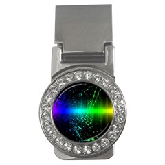 Space Galaxy Green Blue Black Spot Light Neon Rainbow Money Clips (cz) 