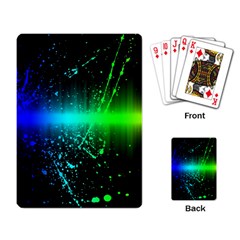 Space Galaxy Green Blue Black Spot Light Neon Rainbow Playing Card by Mariart