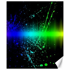 Space Galaxy Green Blue Black Spot Light Neon Rainbow Canvas 8  X 10 