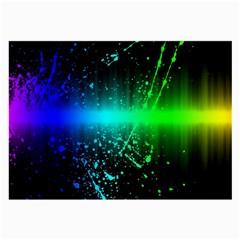 Space Galaxy Green Blue Black Spot Light Neon Rainbow Large Glasses Cloth (2-side) by Mariart