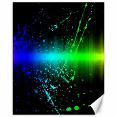 Space Galaxy Green Blue Black Spot Light Neon Rainbow Canvas 11  X 14   by Mariart